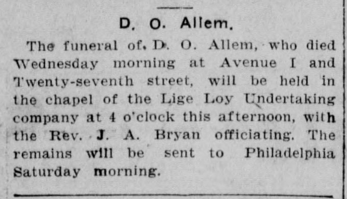 D.O. Allem obituary